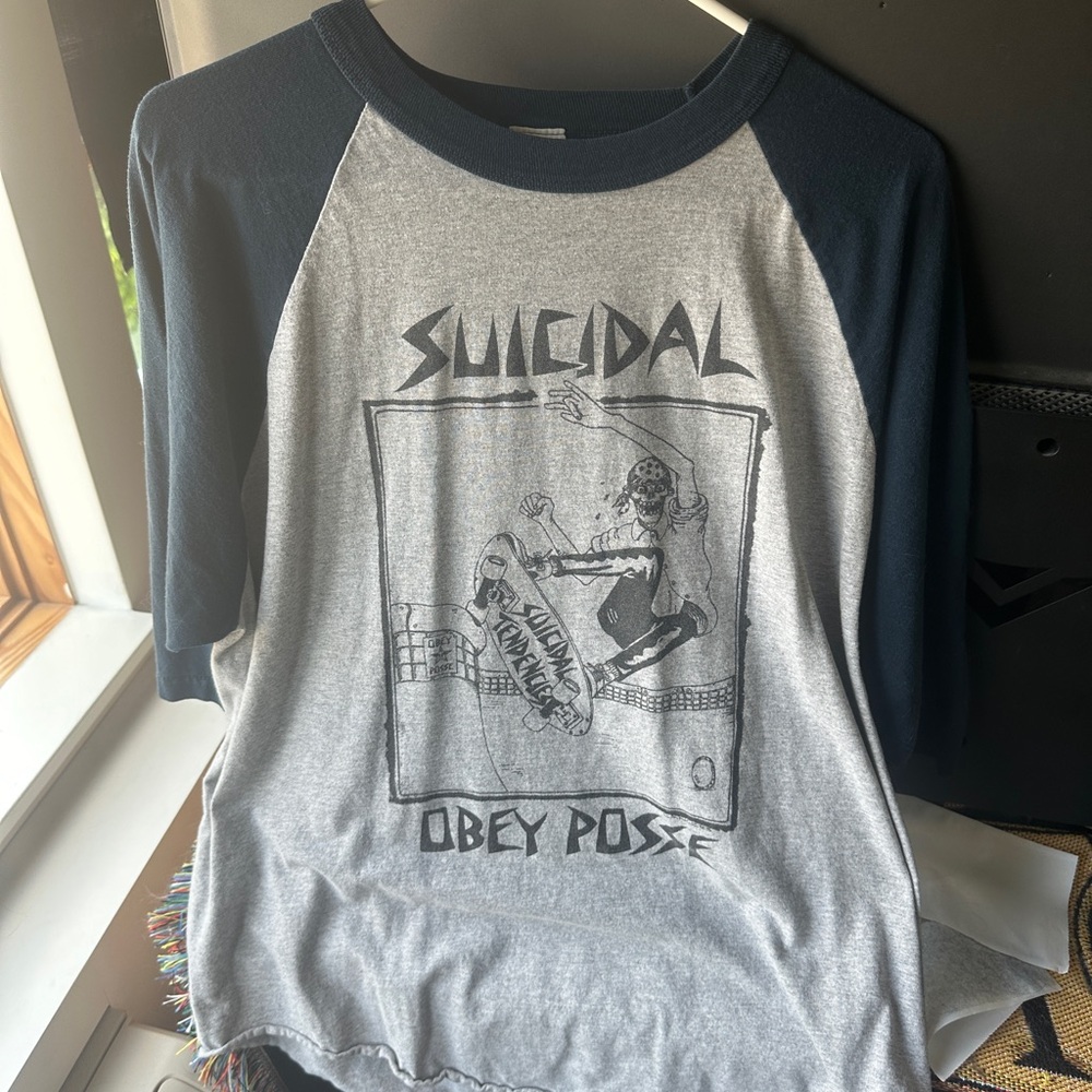 Suicidal Tendencies OBEY Posse Raglan T-Shirt, 80s Hardcore, Punk, Skateboarding